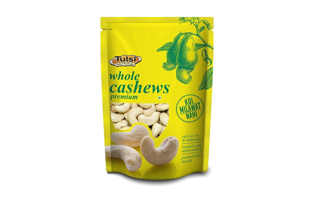 Tulsi Nuts & Dry Fruits Whole Cashews Premium    Pack  200 grams